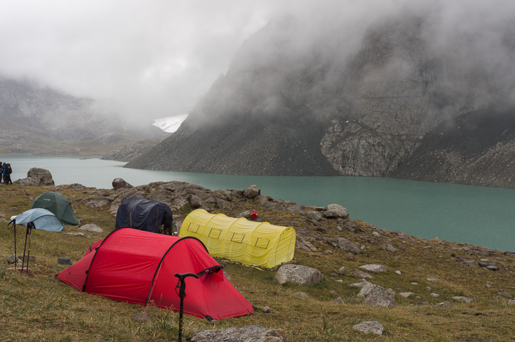 Camp on Ala-Kol Lake